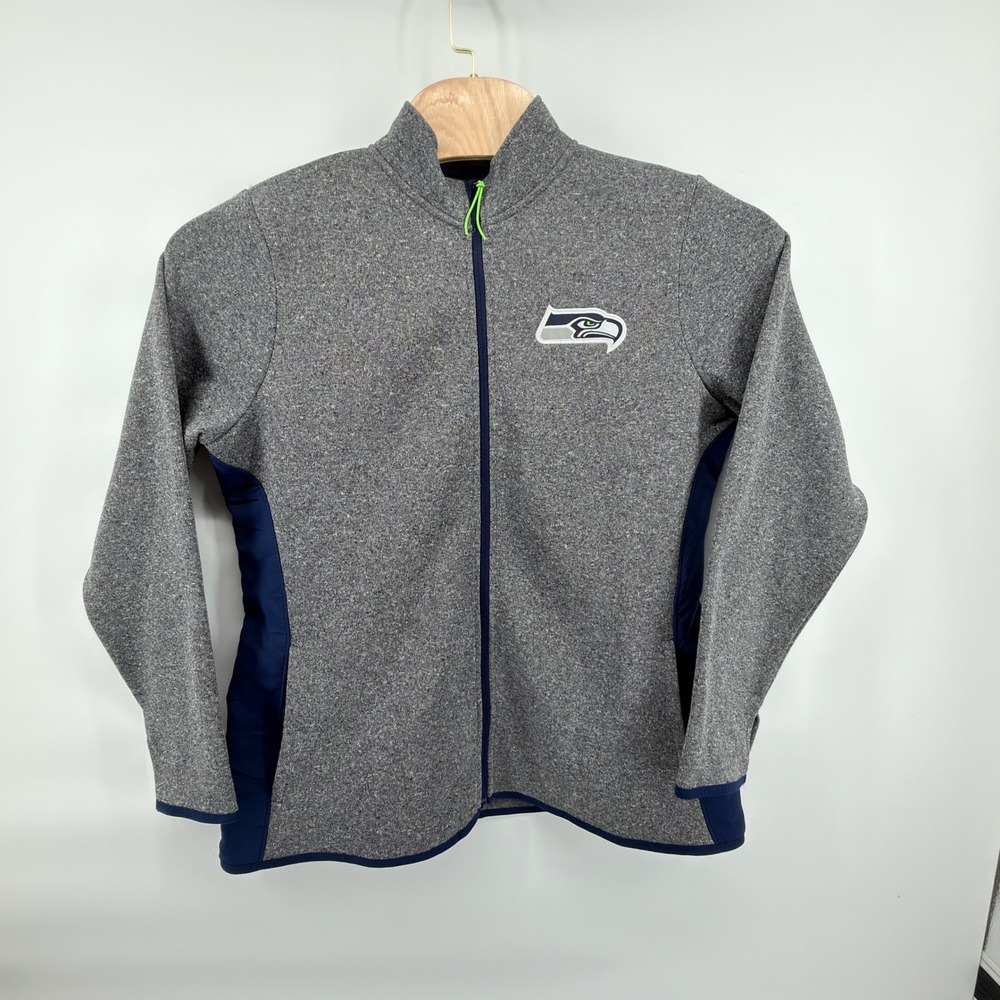 NFL Team Apparel Seattle Seahawks Jacket Womens XL Gray Blue Green Full Zip